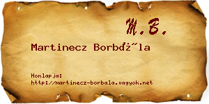 Martinecz Borbála névjegykártya